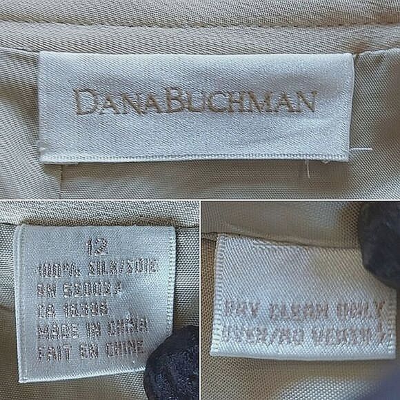 Vtg Dana Buchman cream silk high waisted below knee pencil skirt - Picture 6 of 14